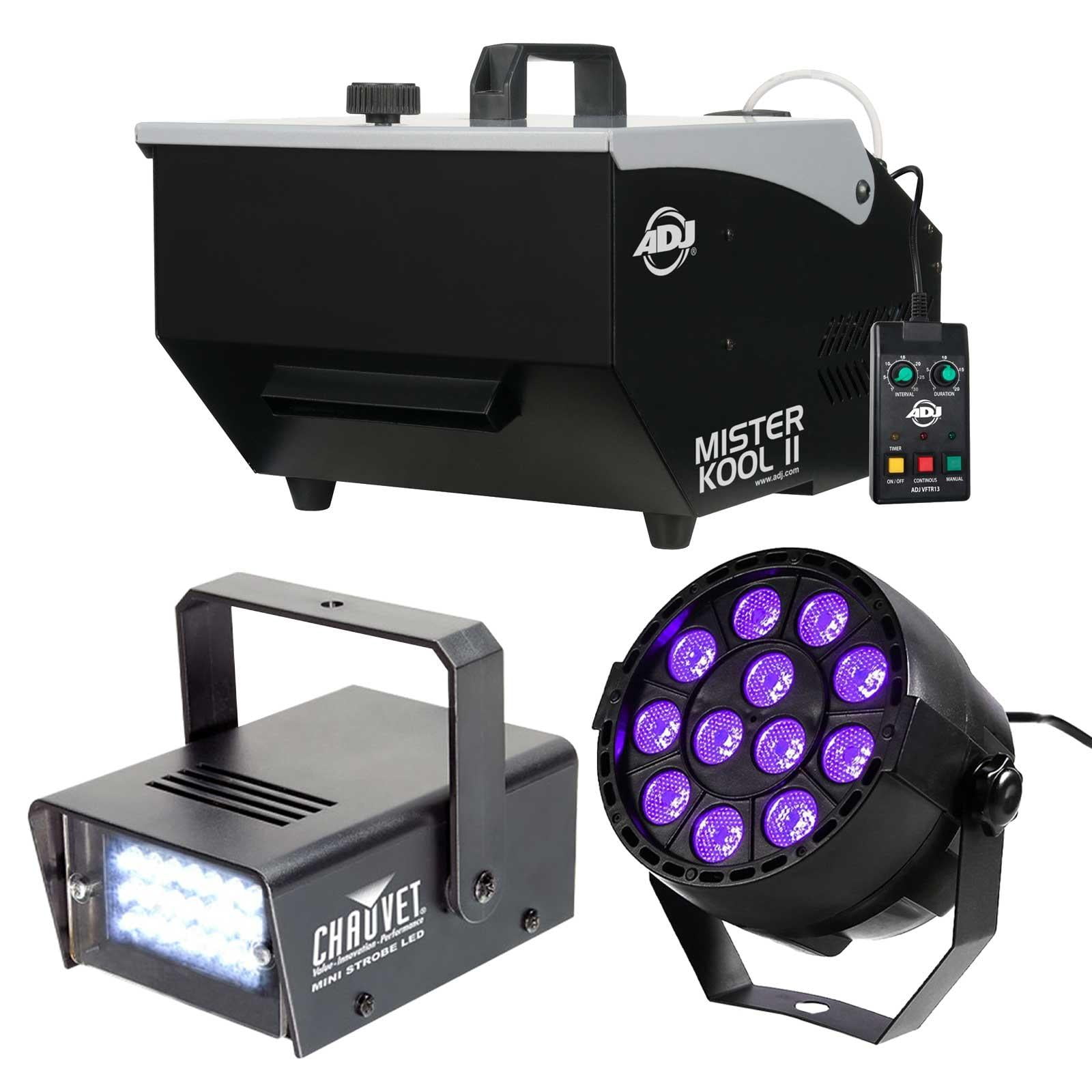 ADJ Mister Kool II LowLying Fog Machine with Strobe Light & Black