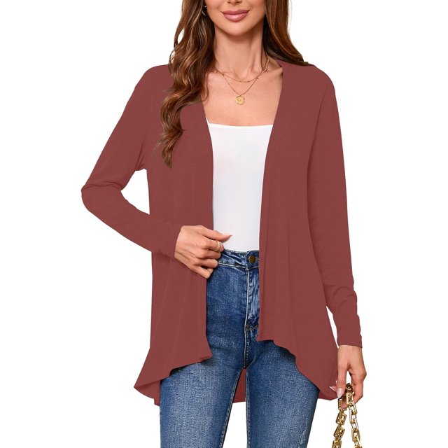 Witsmile Women's Lightweight Open Front Cardigans Long Sleeve Soft Casual Drape Fall Cardigan