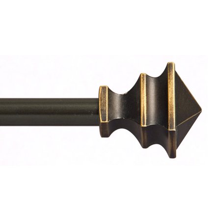 Kenney Arts & Crafts Petite Window Curtain Rod, 1/2" Diameter, Oil Rubbed Bronze