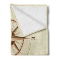 thumbnail image 2 of Compass Soft Flannel Fleece Throw Blanket, 4 Different Compasses in Retro Colors Discovery Equipment Where Nautical Marine, Cozy Plush for Indoor and Outdoor Use, 50" x 70", Beige Tan, by Ambesonne, 2 of 5