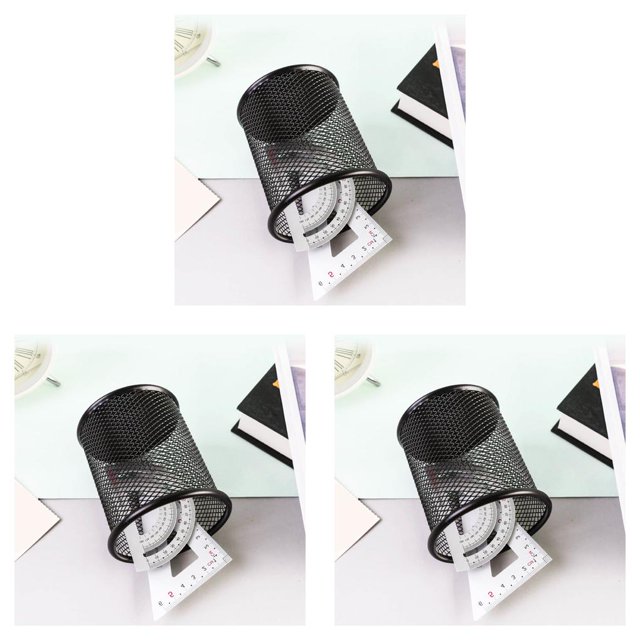 Sidaley Iron Pen Pot Antideslizante Desktop Pencil Holder Round Pencil Container para Office School Type1