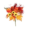 thumbnail image 3 of Ramo de flores artificiales de otoño con hojas de arce artificiales para jardín, para exteriores, damas de honor, inauguración de la casa, granja, ofi Estilo C, 3 of 8