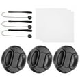 thumbnail image 1 of Juego de tapas de lente Uxcell de 49mm, 3 piezas, tapa de lente de cámara con pinzas laterales, negra, 1 of 7