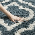 thumbnail image 4 of SAFAVIEH Hudson Louise Plush Geometric Shag Runner Rug, Slate Blue/Ivory, 2'3" x 6', 4 of 6