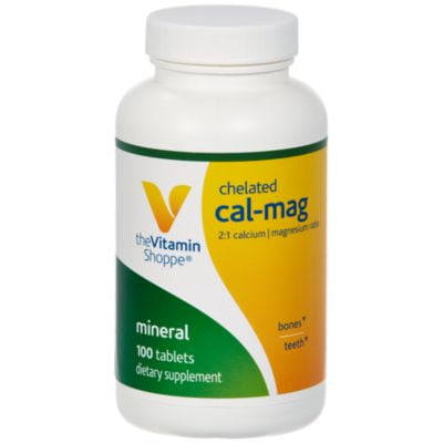 The Vitamin Shoppe Chelated CalMag, 2:1 Calcium  Magnesium Ratio, Supports Bone  Teeth (100