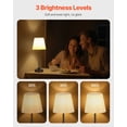 thumbnail image 2 of VEVOR Cordless Table Lamp, 5200mAh Built-in Rechargeable Battery Desk Lamp, 3-Level Brightness, Fabric Shade, 2700-3000K Color Temperature, Table Light for Restaurant, Bedroom, Bar Counter, Black, 2 of 9
