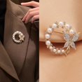 thumbnail image 3 of Broches de mariposa de diamantes, hebillas de bufanda bonitas de perlas, accesorios de ropa, 3 of 4