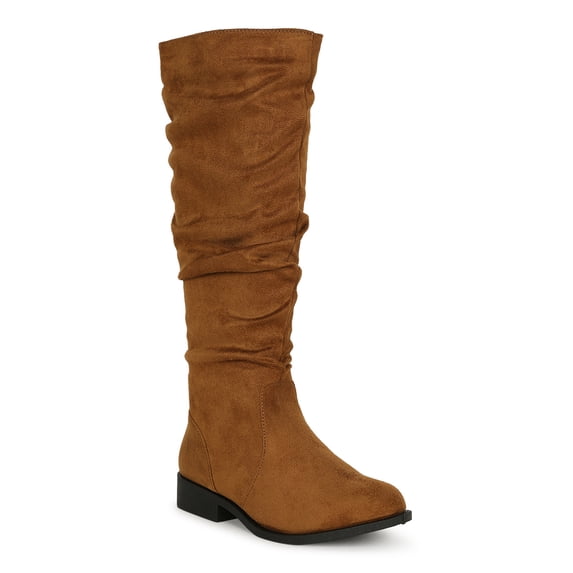 Women Round Toe Slouchy Knee High Boots 19582