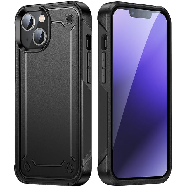 Funda para iPhone 14, doble capa de protección, a prueba de golpes, protección para pantalla y cámara.