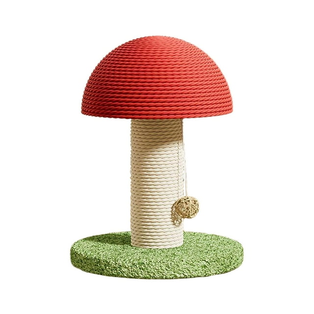 S SERENABLE Cat Scratch Post Sisal Hemp Cat Scratch Post Mushroom Shaped Interactive Cat Toy Height 28cm