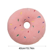 MMJ Throw Pillow Donut Shape Round Cushion 15.75in Soft Cozy Decorative for Sofa Bed Brown Pink Green
