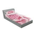 thumbnail image 2 of Ambesonne Pale Pink Fitted Sheet & Pillow Sham Set, Rose Petals Beauty, Twin, Pale Pink White, 2 of 2