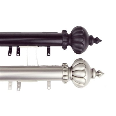 Rear Slider Rod - Rod Desyne DTS-21 Elite Imperial Decorative Traverse Rod with Sliders and Finials