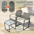 thumbnail image 4 of Junkai 3-Piece Metal Outdoor Bistro Sets with 2 Single Seats and 1 Coffee Table, Black/Beige, 4 of 7