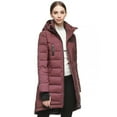 thumbnail image 2 of Orolay Women's Quilted Jacket Slim Down Jacket Outerwear Jacket Mid Length Overcoat Winered S, 2 of 6