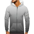 thumbnail image 1 of Sudadera con capucha para hombre, informal, a la moda, con cremallera, estampado degradado, manga larga, sudadera con capucha, blusa de poliéster para hombre, 1 of 4