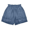 thumbnail image 6 of JIAYUE Women's Shorts Casual Loose Fit Everyday Wear Comfortable Relaxed Solid Color Lace Hem Elastic Waist For Spring Summer Autumn Fashionable Female Bottoms, 6 of 6