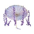 thumbnail image 4 of Paraguas chino-japonés de papel aceitado, hecho a mano, 81,3 cm, paraguas clásico de danza Mariposa púrpura, 4 of 9