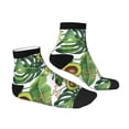 thumbnail image 3 of Bingfone Watercolor Green Tropical Design Patterned Men'S Women'S Casual Cotton Socks, 3 of 9