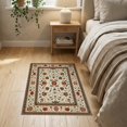 thumbnail image 3 of ODIKA 2'x3' Washable Accent Rug Bathroom Vintage Distressed Vine Border Passage Pile Hallway for Bedroom, Nursery, RV, Pet Friendly, Bedside Mat, 3 of 7