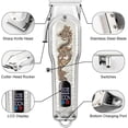thumbnail image 2 of Cortapelos profesional inalámbrico con pantalla LCD, recortadora eléctrica recargable por USB para hombre (Blanco y dorado), 2 of 5