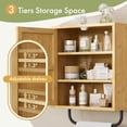 thumbnail image 4 of Bathroom Medicine Cabinet with Mirror, Bamboo Medicine Cabinet Wall Mounted, Over The Toilet Storage with Towel Bar for Bathroom, Small Spaces, 4 of 6