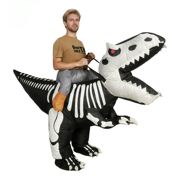 Inflatable skull dinosaur inflatable costume, Halloween costume, suitable for funny inflatable party decoration costume height (4.9-6.2 inches)