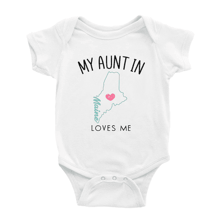 

My Aunt In Maine Loves Me Baby Short Sleeve Romper Bodysuits 18-24 Months