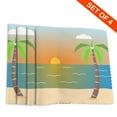thumbnail image 2 of DouZhe Ensemble de 4 Sets de Table en Polyester, Motif Coucher de Soleil Mer Résistant à la Chaleur pour Table à Manger, 12 Pouces x 18 Pouces, 2 of 6