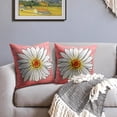 thumbnail image 2 of Spring Daisy Pillow Covers 16x16 Set of 2 Cute Floral Pink Summer Outdoor Decorative Throw Pillows Farmhouse Flower Pillowcases Linen Cushion Case Decor for Home Sofa Couch Bed, 2 of 7