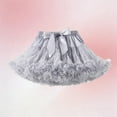 thumbnail image 4 of Avrnliq Girls Gray Fluffy Tulle Petticoat, Elastic Waist Satin Bow Underskirt for Costume Dress Up & Photo Shoot, Voluminous Layered Sizes 0-10 Years,Size 0-2 T, 4 of 5