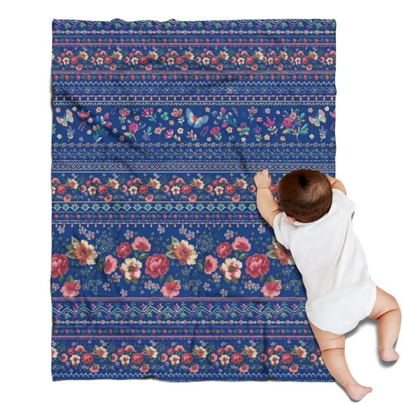 Pioneer Flower Floral Print Pattern Blanket,Comfortable Soft Flannel Throw Blanket,All Season,Warm Lightweight Blankets for Sofa Bed Couch Living Room Chair,30"x40"