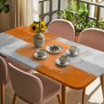 thumbnail image 3 of Orange Abstract Table Cloths for 4 Foot Rectangle Tables, Grey Geometric Oil Painting Vintage Gradient Patio Waterproof Elastic Fitted Tablecloths, Washable Rectangular Table Cover for Camping, 3 of 8