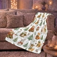 thumbnail image 5 of Christmas Woodland Animals With Presents Flannel Blanket, Snowy Pine Tree Home Decor For Bedroom, Dorm And Nursery, Cozy Christmas Gift For Kids, Families And Animal Lovers, 5 of 7