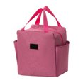 thumbnail image 2 of Pink Portable Cooler Carrier, Insulated Lunch Bag, Picnic Bag, Tote Bag with Lunch Compartment, Thermal Bag, 10X10X5.5 in Zippered Oxford Fabric Handbag, Reusable Leak-Proof Lunch, 2 of 7