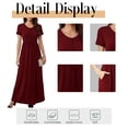 thumbnail image 5 of Cuteduck Women's Maxi Dresses Short Sleeve Long Casual Dresses Loose Plain with Pockets S-XXL, 5 of 9