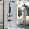 thumbnail image 2 of Black Exposed Shower System Thermostatic Rain Shower Faucet set with Hand Shower, 2 of 12
