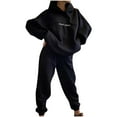 thumbnail image 2 of Usmixi Sweatsuits Set for Women 2 Piece Outfits Set for Women Sports Hooded Sweatshirt and Drawstring Jogger Sweatpant Tracksuit Sets Fashion Letter Print Hoodies Lounge Set Holiday, 2 of 6