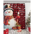 thumbnail image 3 of Snowman Christmas Red Shower Curtain for Bathroom, Cute Snowman Holding Candle Farmhouse Decor Xmas Shower Curtain, 72x72 Inch Buffalo Plaid Waterproof Fabric Bath Decor Shower Curtain with Hooks, 3 of 6