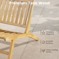 thumbnail image 7 of Teak Wood Outdoor Reclining Chair Natural Mid Century Accent Chair w/ Backrest For Daily Life, 7 of 7