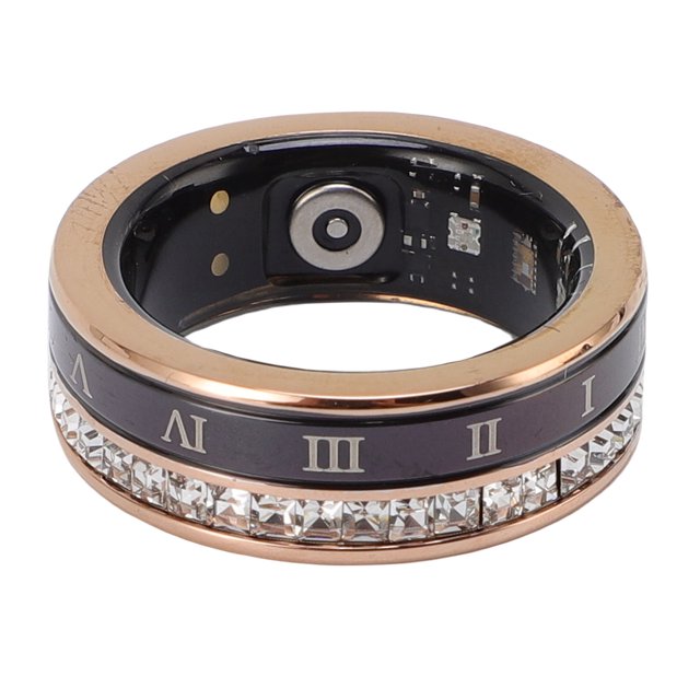 Smart Rhinestone Decorated Smart Ring Watertight Step Counter Long Battery Life Smart Fitness Ring with Charging Case APP