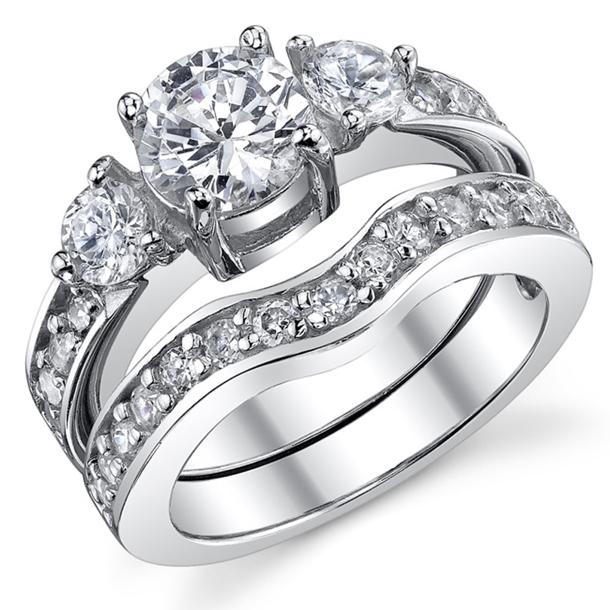 RingWright Co. - Women's 0.75 Carat Round Cubic Zirconia Past Present ...