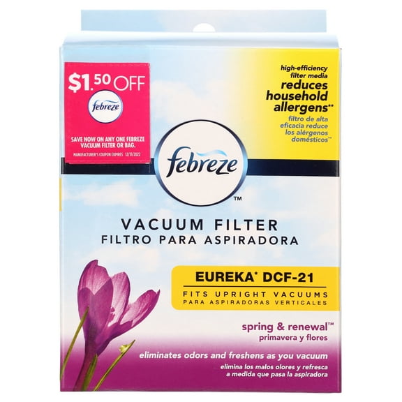 Febreze Eureka DCF-21 Premium Allergen Vacuum Filter with Spring & Renewal Scent, 11643