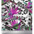 thumbnail image 1 of Soimoi Moss Georgette Fabric Animal Skin & Wild Flower Printed Fabric 1 Yard 42 Inch Wide, 1 of 3