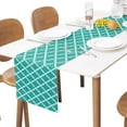 thumbnail image 2 of Moroccan Table Runner Cotton Linen Geometric Quatrefoil Lattice Dresser Scarves Kitchen Dining Farmhouse Tablerunner 13x72in, 2 of 6