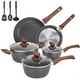 thumbnail image 1 of Juego de ollas y sartenes antiadherentes, juego de ollas de granito de inducción, bateria de cocina antiadherente 11 piezas, ollas de cocina, color gris oscuro, 1 of 7