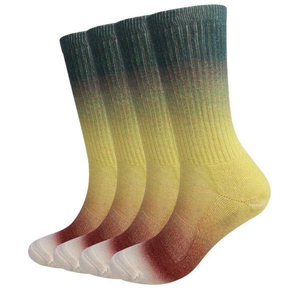 EnerWear 4 Pack Women's Merino Wool Outdoor Hiking Trail Crew Sock (US, Numeric, 9, 11, Regular, Regular, Gradient Green)