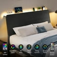 thumbnail image 3 of iPormis Queen Size Bed Frame with Ergonomic Storage Headboard & Charging Station, LED Platform Bed Frame, Heavy Duty Metal Slats, No Box Spring Needed, Easy Assembly,Black, 3 of 9