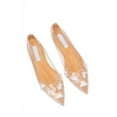thumbnail image 2 of Cape Robbin BUSYBEE Clear Transparent Floral Rhinestone Pointed Toe Nude Flats (Nude, 9), 2 of 3