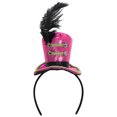 thumbnail image 3 of Doomiva Adults Kids Soldier Mini Top Hat with Feather Decorated Headband Carnival Outfit Accessories Rose Red One Size, 3 of 7
